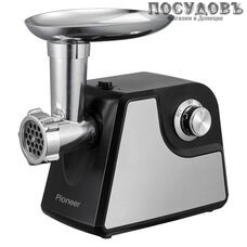 Pioneer MG104 мясорубка электрическая 1800 Вт, 1,8 кг/мин, цвет черный с серебристым