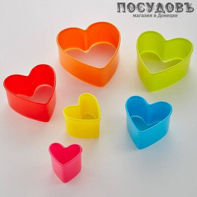 Alpenkok Сердечки АК-620Р/6 форма для печенья, пластик 6 шт.