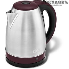 HOLT HT-KT-019 электрочайник, 2200 Вт, 1 700 мл, сталь нержавеющая, цвет вишневый, гарантия 1 год