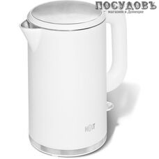 HOLT KT-020 электрочайник, 2200 Вт, 1 700 мл, двойной нержавейка/пластик, цвет белый, гарантия 1 год