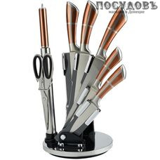 Alpenkok AK-2090 ножи в наборе (5 ножей; мусат; ножницы кухонные; подставка), сталь нержавеющая, 8 пр.