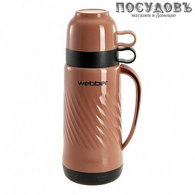 Webber 24007/11S термос, колба стеклянная 1000 мл, корпус пластик коричневый