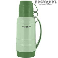 Webber 25010/3 термос, колба стеклянная 1000 мл, корпус пластик зеленый