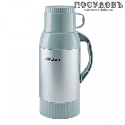 Webber 22018/13 термос, колба стеклянная 1800 мл, корпус сталь, пластик серо-зеленый