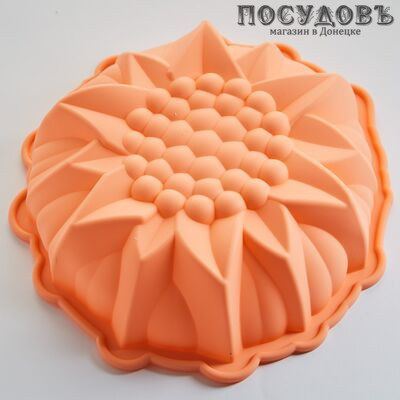 Alpenkok Подсолнечник АК-6119S персиковый форма для выпечки, силикон, Ø230×65 мм