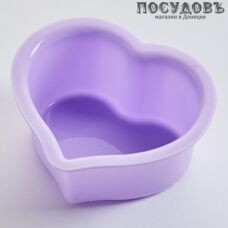 Alpenkok Сердца влюбленных AK-6112S/6 фиолетовый, сердце форма для выпечки кексов, силикон, 80×40 мм