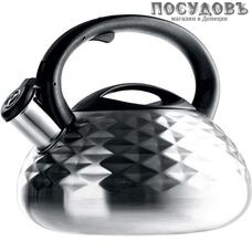 Webber BE-0591 чайник со свистком, 3 л, сталь нержавеющая, цвет: сатин, 1 шт.