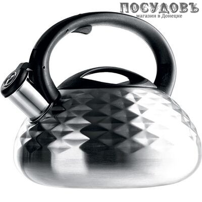 Webber BE-0591 чайник со свистком, 3 л, сталь нержавеющая, цвет: сатин, 1 шт.