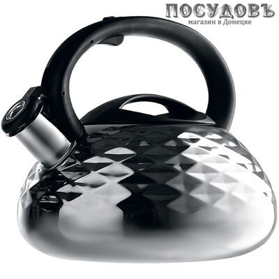 Webber BE-0592 чайник со свистком, 3 л, сталь нержавеющая, цвет: зеркальный, 1 шт.