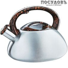 Webber BE-0594 чайник со свистком, 3 л, сталь нержавеющая, цвет: сатин, 1 шт.