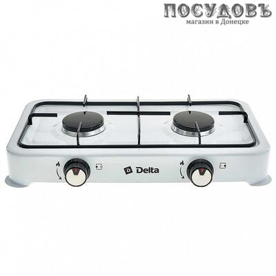 Delta D-2206 плита газовая отдельностоящая, 2-конфорочная, эмалированное покрытие, цвет белый