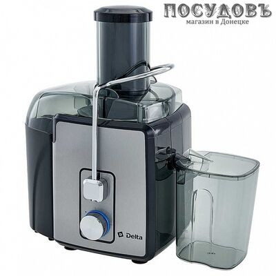 Delta DL-0235 cоковыжималка электрическая, 900 Вт, горловина 75 мм, стакан 1000 мл, под мякоть 1200 мл