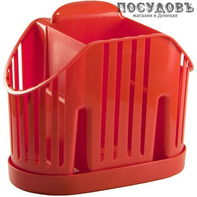 М-пластика М 1160 сушилка для столовых приборов с поддоном, 115×195×160 мм, полипропилен, красный