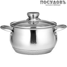 LARA Майами LR02-423 кастрюля с крышкой 6,4 л, Ø240 мм, сталь нержавеющая AISI 201, капсульное дно