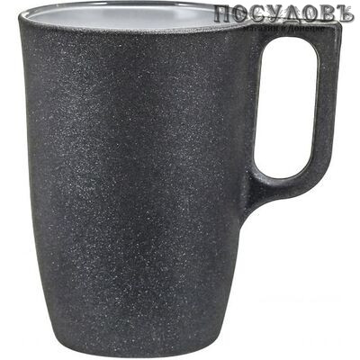 Luminarc Loft Stony L0991 кружка, 320 мл, стекло упрочненное, черный мрамор, Франция