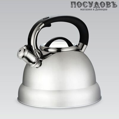 Maestro MR-1332L чайник со свистком, 4,0 л, сталь нержавеющая, капсульное дно