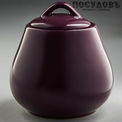Rosario Ф19-019E, фиолетовая сахарница с крышкой, объемом 600, керамика, в подарочной упаковке 2 предмета