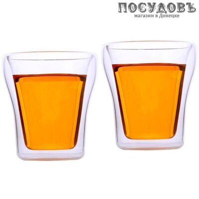 Backman BM-0311 стакан с двойными стенками, стекло термостойкое, 2 шт.