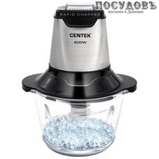 Centek CT-1392 измельчитель 600 Вт, чаша стеклянная 1200 мл, две пары ножей, цвет серебристый