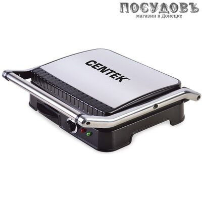 Centek CT-1464 гриль электрический 297×235 мм, 2000 Вт, цвет металлик с черным