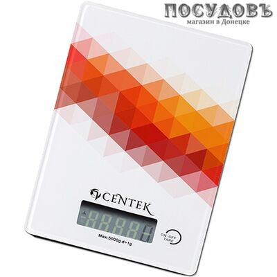 Centek CT-2457 весы кухонные-платформа, 205×135 мм, до 5,0 кг, цвет белый с узором, гарантия 1 год