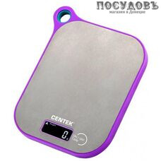 Centek CT-2461 весы кухонные-платформа, 195×155 мм, до 5,0 кг, цвет белый с фиолетовым, гарантия 1 год