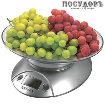 Centek CT-2451 весы кухонные с чашей, 225×180 мм, до 5,0 кг, цвет металлик, гарантия 1 год