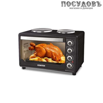 Centek CT-1530-36 PLATE электрическая печь отдельностоящая 1600 Вт 36 л, без гриля 2 конфорки, черная