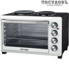 Optima ОH-423 Bl/W электрическая печь отдельностоящая 3200 Вт 42 л, без гриля, 2 конфорки, черно-белый