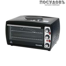 WillMark H-26SB электрическая печь отдельностоящая 1500 Вт 26 л, без гриля 1 конфорка, черная