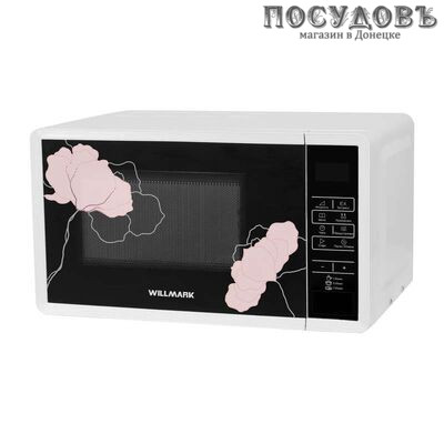 WillMark WMO-236DBW отдельностоящая микроволновая печь, 700 Вт, 20 л, белый с рисунком