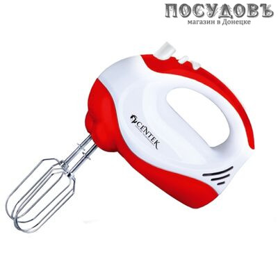 Centek CT-1110 миксер ручной, 175 Вт, 5 скоростей, цвет белый с красным