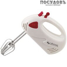 Centek CT-1112 миксер ручной, 170 Вт, 7 скоростей, цвет белый с красным
