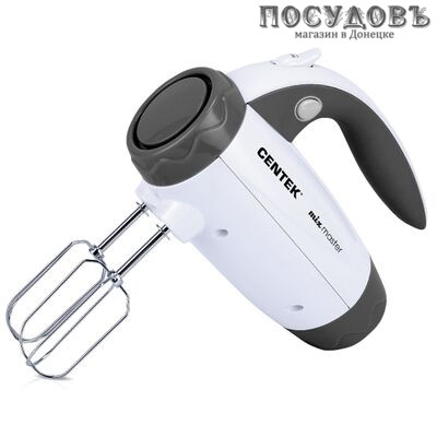 Centek CT-1114 миксер ручной, 350 Вт, 6 скоростей, цвет белый с серым
