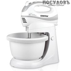 Centek CT-1106 миксер с вращающейся чашей 3,5 л, 320 Вт, 5 скоростей, цвет белый с серым