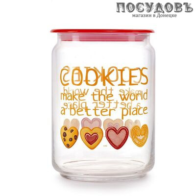 Luminarc Cookies Plano P7810 банка для хранения с крышкой, 1000 мл, стекло