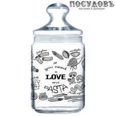 Luminarc Love Pasta Plano P7806 банка для хранения с герметичной крышкой, 500 мл, стекло