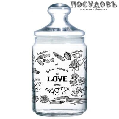 Luminarc Love Pasta Plano P7806 банка для хранения с герметичной крышкой, 500 мл, стекло