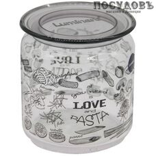 Luminarc Love Pasta Plano P7809 банка для хранения с герметичной крышкой, 750 мл, стекло
