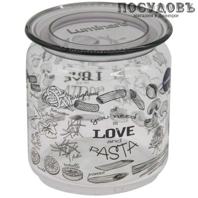 Luminarc Love Pasta Plano P7809 банка для хранения с герметичной крышкой, 750 мл, стекло