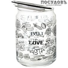 Luminarc Love Pasta Plano P7817 банка для хранения с герметичной крышкой, 1000 мл, стекло