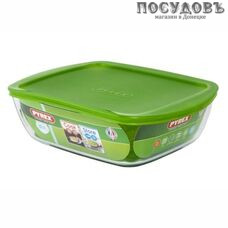 Pyrex 211P000/5046ST форма для запекания с пластиковой крышкой, стекло жаропрочное, 1000 мл, 2 пр.