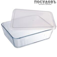 Pyrex 242P000 форма для запекания с пластиковой крышкой, стекло жаропрочное, 1500 мл, 2 пр.