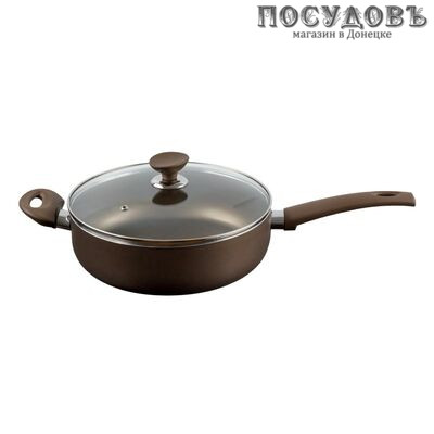 Калитва Престиж 2862639 сотейник с крышкой, Ø260×75 мм, алюминий штампованный, антипригарное покрытие