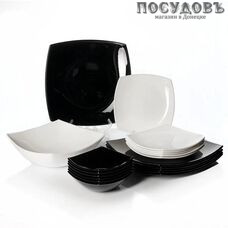 Luminarc Quadrato Black n White C5239 сервиз столовый стекло упрочненное 18 пр.