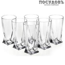 Bohemia Quadro 9K7/2K936/0/99A44/350-669, стакан высокий 350 мл, богемское стекло, в упаковке 6 шт.