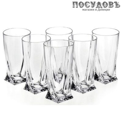Bohemia Quadro 9K7/2K936/0/99A44/350-669, стакан высокий 350 мл, богемское стекло, в упаковке 6 шт.