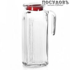 Pasabahce Frigo 80050BR, кувшин с красной крышкой, Ø83×220 мм 1000 мл, стекло