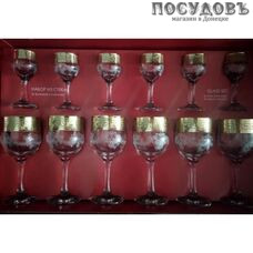 Гусь-Хрустальный Барокко EAV63-163/164 фужеры и рюмки в наборе (6 фужеров, 6 рюмок), стекло, 12 пр.