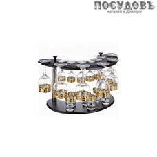 Гусь-Хрустальный Греческий узор EAV03-163/164/837-БС бокалы, стопки, рюмки в наборе, стекло, 19 пр.